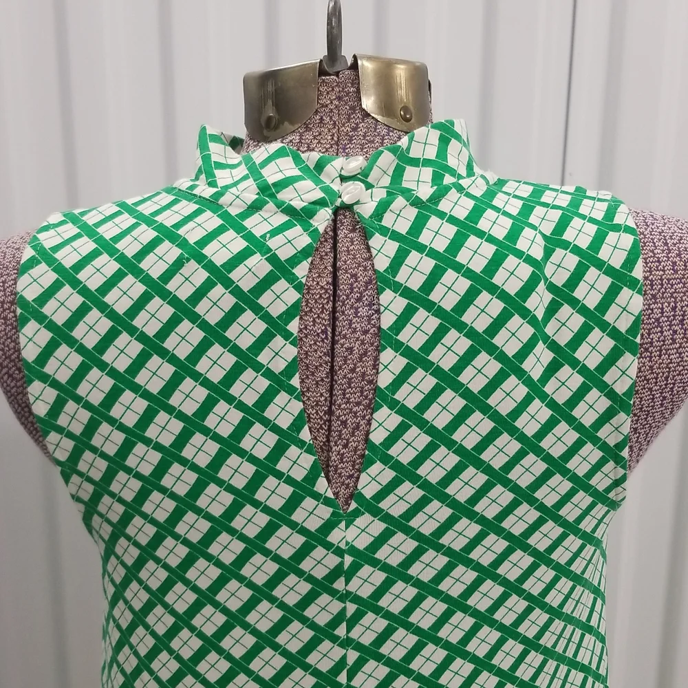 Charming Charlie's Green and White printed Dress - Picture 4 of 7